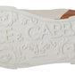 Elegant White and Orange Casual Sneakers