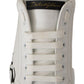 Elegant White and Orange Casual Sneakers