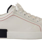 Sleek White Leather Casual Sneakers