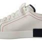 Sleek White Leather Casual Sneakers