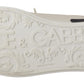 Sleek White Leather Casual Sneakers