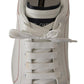 Sleek White Leather Casual Sneakers