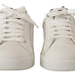 Sleek White Leather Casual Sneakers