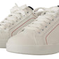 Sleek White Leather Casual Sneakers