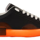 Elegant Black and Orange Leather Sneakers