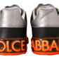 Elegant Black and Orange Leather Sneakers