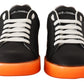 Elegant Black and Orange Leather Sneakers
