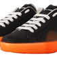 Elegant Black and Orange Leather Sneakers