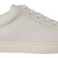 Elegant White Leather Low-Top Sneakers