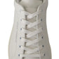 Elegant White Leather Low-Top Sneakers