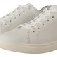 Elegant White Leather Low-Top Sneakers