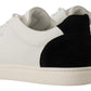 Elegant White Leather Low-Top Sneakers