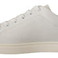 Elegant White Leather Low-Top Sneakers