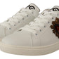 White Leather Low-Top Sneakers