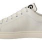White Leather Low-Top Sneakers