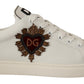 White Leather Low-Top Sneakers