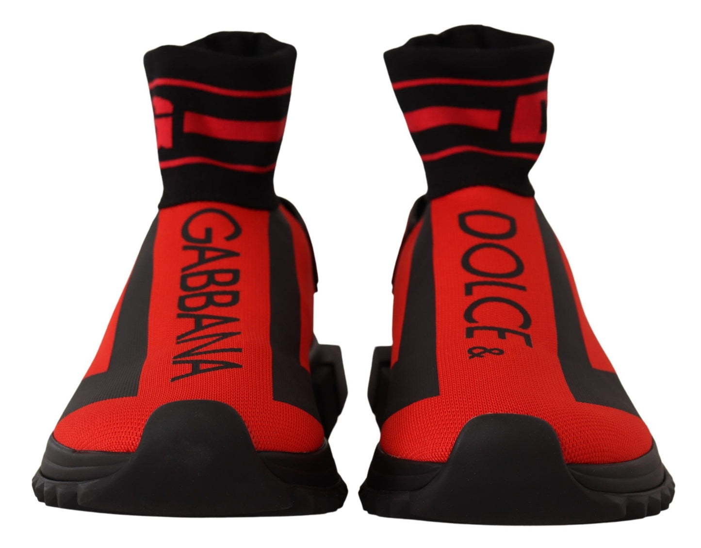 Elegant Monochrome Sneakers with Red Accent
