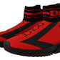 Elegant Monochrome Sneakers with Red Accent