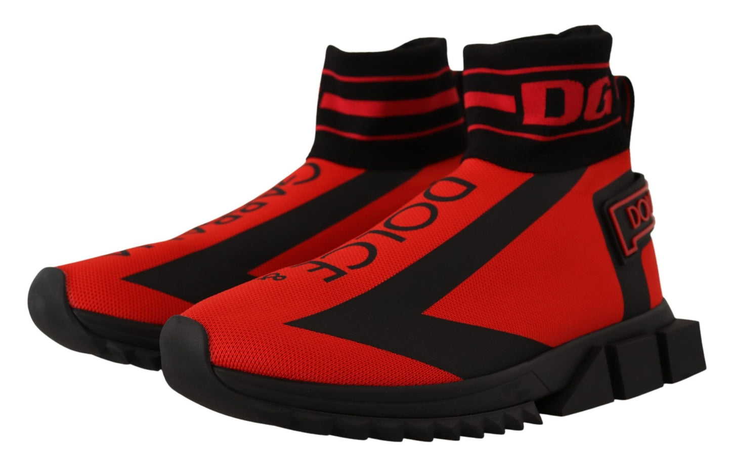 Elegant Monochrome Sneakers with Red Accent