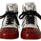 High-Top Leather Sneakers - Pristine White & Accents
