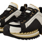 Super King Leather Sneakers - Gold, White & Black