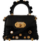 Elegant Black Gold Detail Shoulder Bag