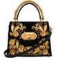 Elegant Black Brocade Hand Shoulder Bag
