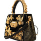 Elegant Black Brocade Hand Shoulder Bag