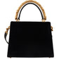 Elegant Black Brocade Hand Shoulder Bag