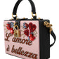 Chic Sequined Heart Floral Leather Box Bag