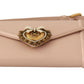 Elegant Powder Pink Leather Clutch