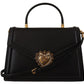 Elegant Black Devotion Leather Shoulder Bag