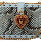 Glamorous Navy Blue Python Shoulder Clutch Bag