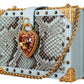 Glamorous Navy Blue Python Shoulder Clutch Bag