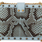 Glamorous Navy Blue Python Shoulder Clutch Bag