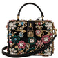 Exotic Black Croc Box Bag with Crystals