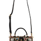 Exotic Black Croc Box Bag with Crystals