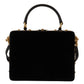 Elegant Black Crystal Embellished Box Bag