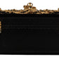 Elegant Black Crystal Embellished Box Bag