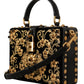 Elegant Black Crystal Embellished Box Bag