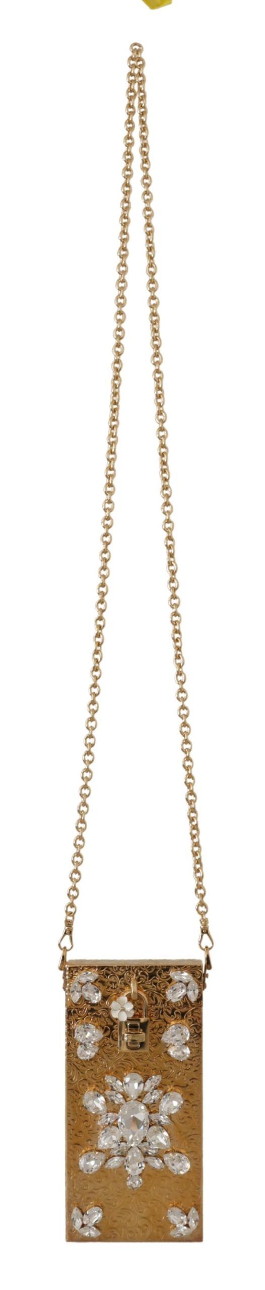 Gold Crystal Mini Purse with Chain