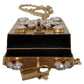 Gold Crystal Mini Purse with Chain