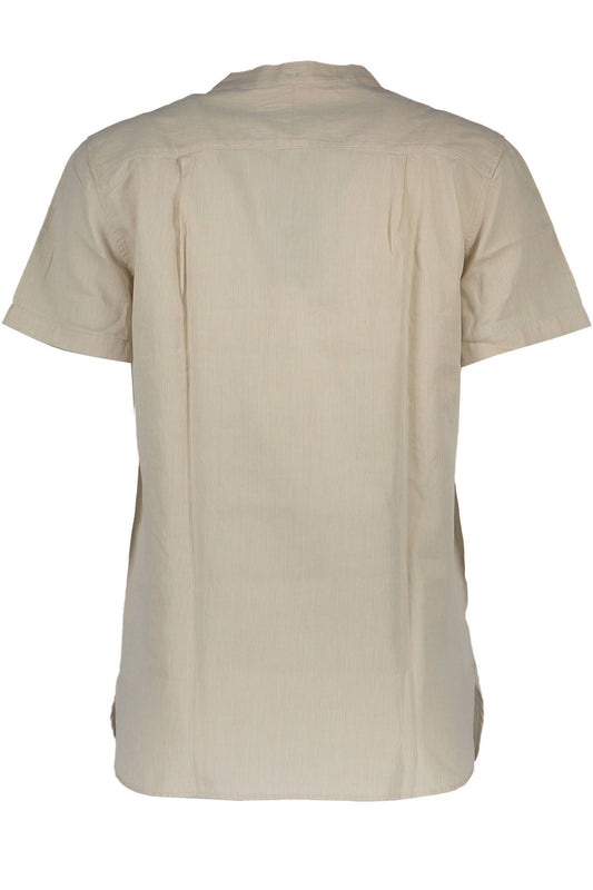 Beige Cotton Women Shirt
