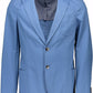 Blue Cotton Men Jacket