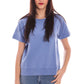 Blue Cotton Women Sweater