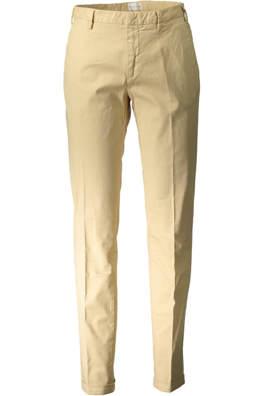 Beige Cotton Men Pants