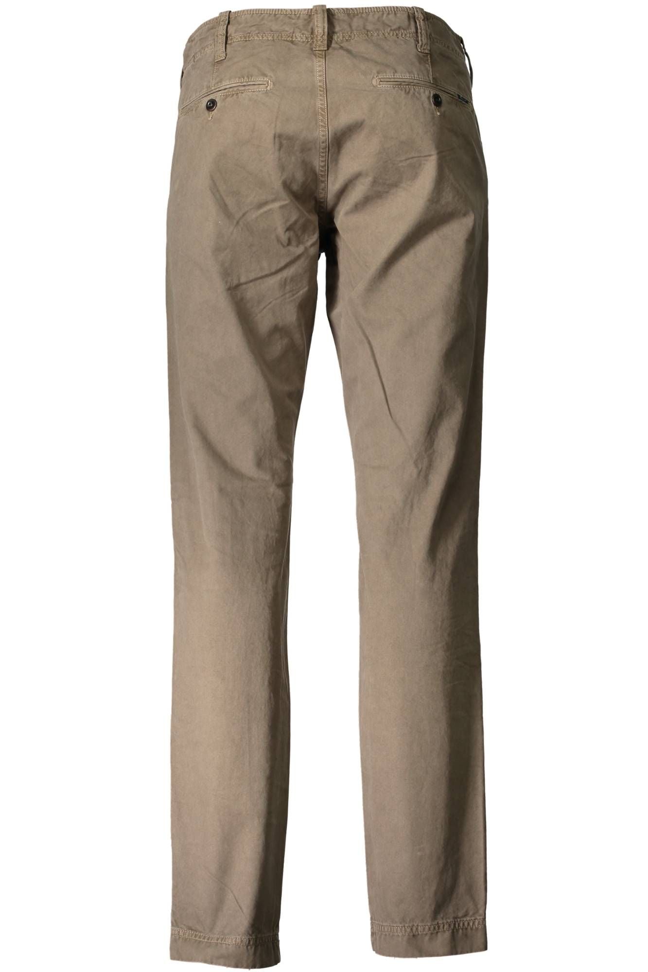Brown Cotton Men Trouser
