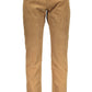 Brown Cotton Men Pant