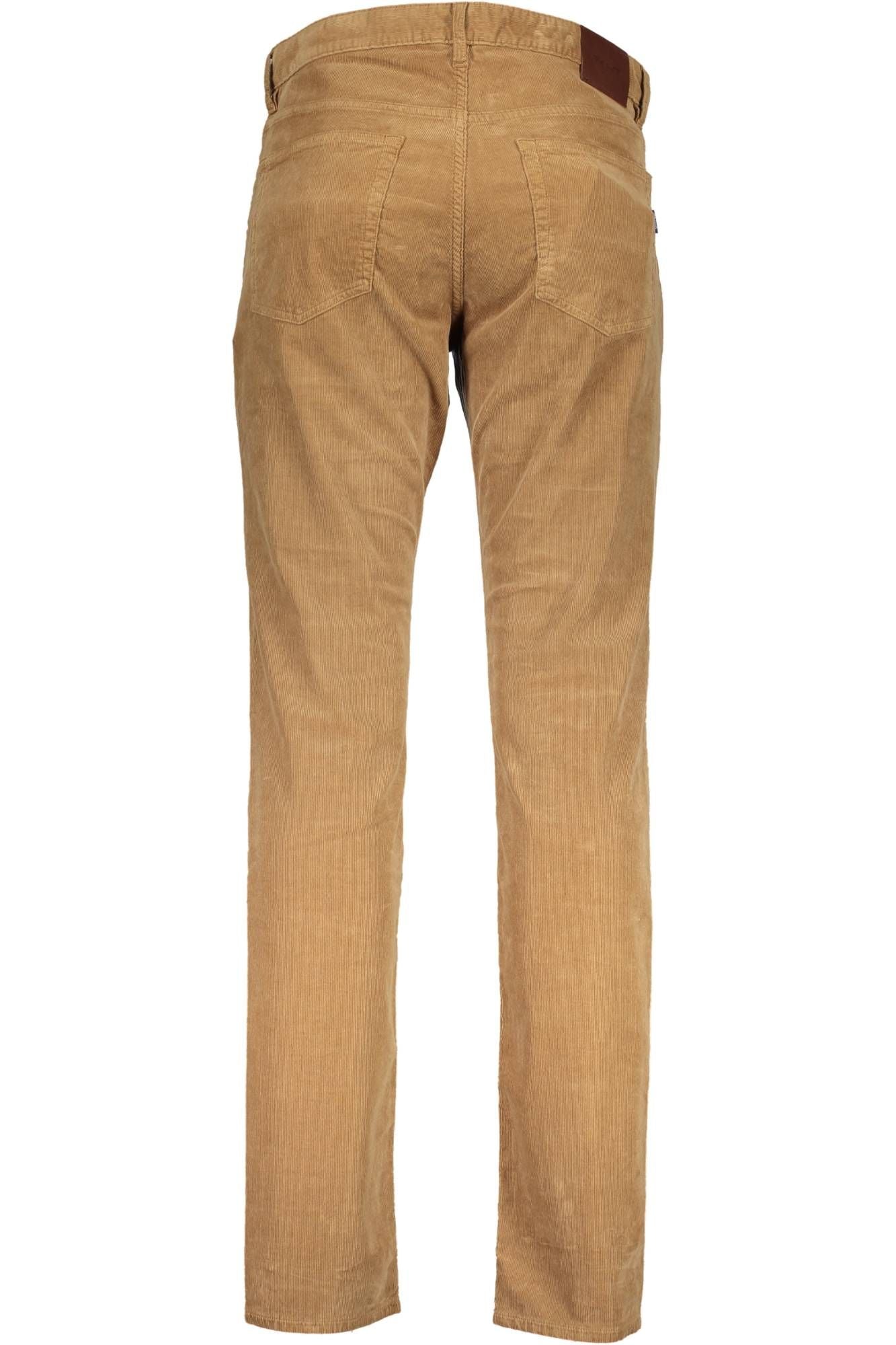 Brown Cotton Men Pant