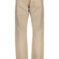 Beige Cotton Men Trouser